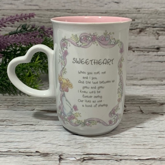 PRECIOUS MOMENTS | Vintage Sweetheart Mug Little Girl Script Collectors Cup Mug - Picture 2 of 4